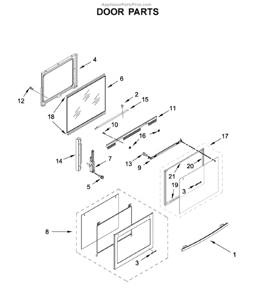 Parts for JennAir JDS1750FS0 Door Parts