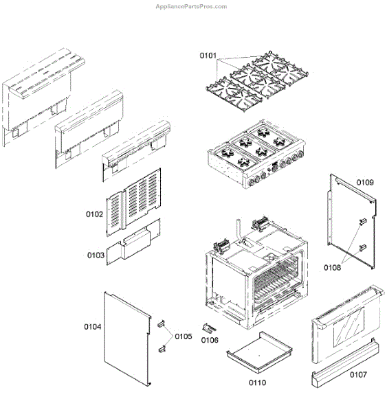 Parts for Thermador PD366BS/05 Main Assy Parts