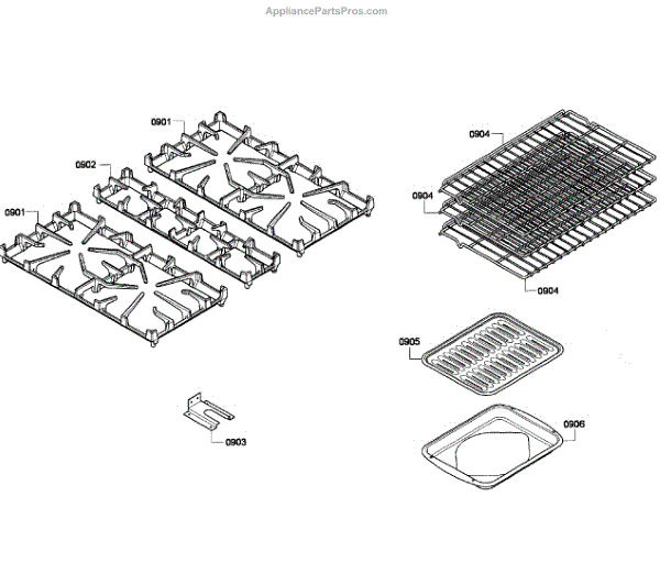 Parts for Thermador PRD304EG/10 Grids / Shelfs Parts