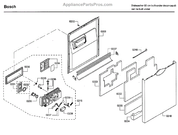 Parts for Bosch SHE43RL5UC/64: Door Parts - AppliancePartsPros.com