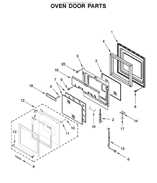 Parts for KitchenAid KODC304ESS01 Oven Door Parts