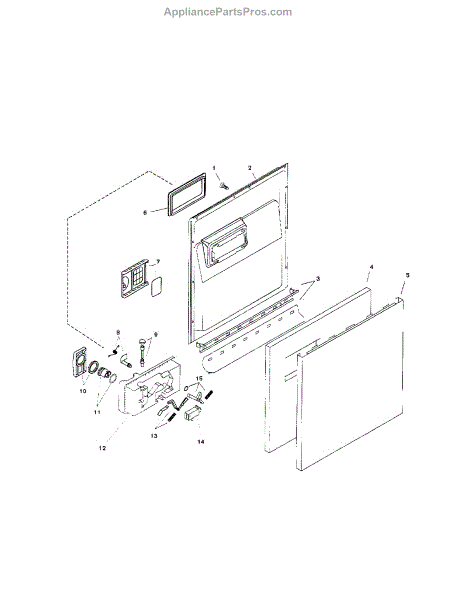 Parts for Bosch SHU4306UC/12 / FD 8003: Door Assembly Parts ...