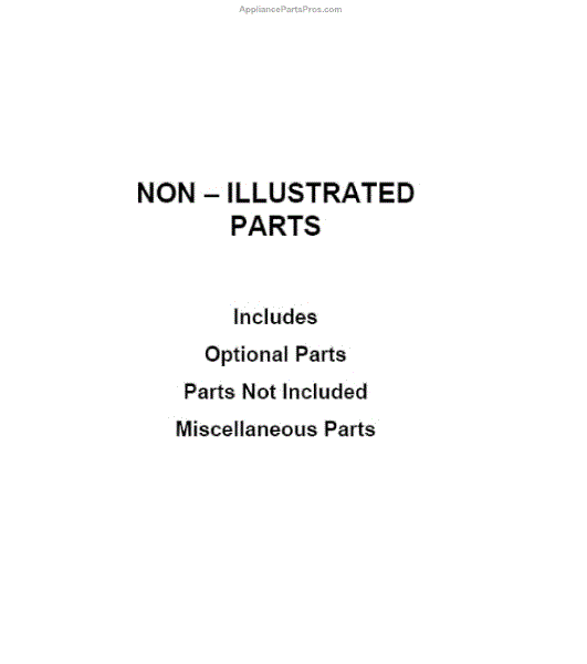 Parts for Maytag MVWC465HW2: Optional Parts (not Included) Parts