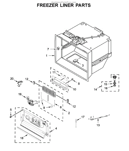 Parts for KitchenAid KRFC704FBS01: Freezer Liner Parts ...