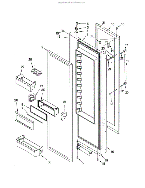 Parts for Thermador KBUDT4860A/01: Refrigerator Door Parts ...