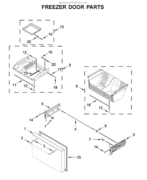 Parts for Jenn-Air JFFCC72EFP02: Freezer Door Parts ...