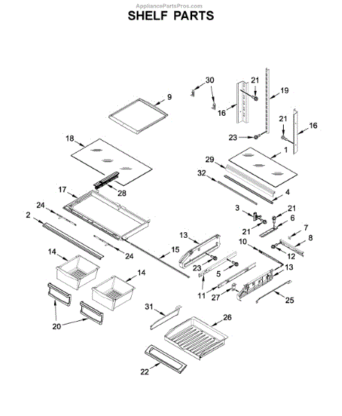 Parts for Maytag MFI2269FRZ03: Shelf Parts - AppliancePartsPros.com