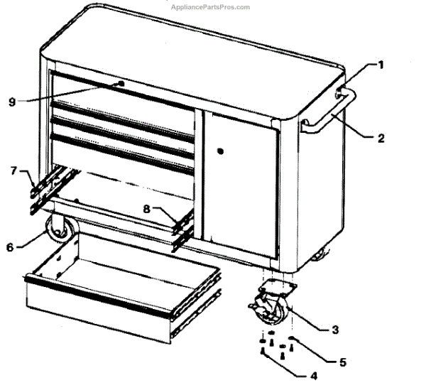 Parts for Craftsman 12029686: Tool Cabinet Parts AppliancePartsPros com