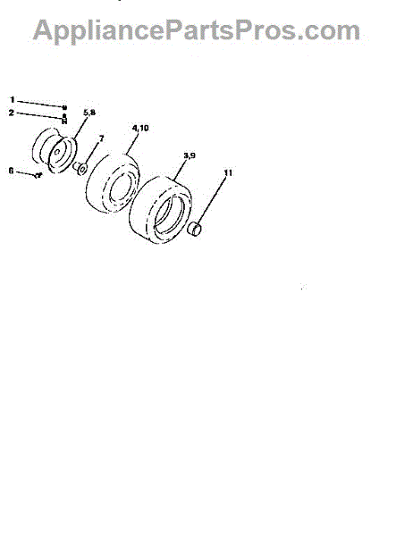 Parts for Craftsman 25996: Wheels and Tires Parts - AppliancePartsPros.com