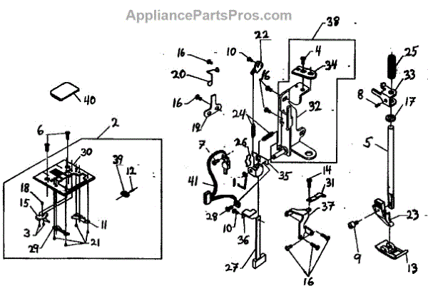 Parts for Singer 7436: Bar Assy Parts - AppliancePartsPros.com