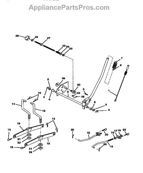 Parts For Craftsman 917271040: Mower Lift Parts - Appliancepartspros.com