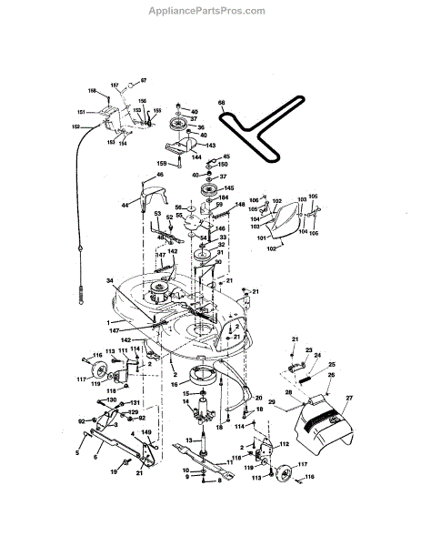 Parts For Craftsman 917272761: Mower Deck Parts - Appliancepartspros.com