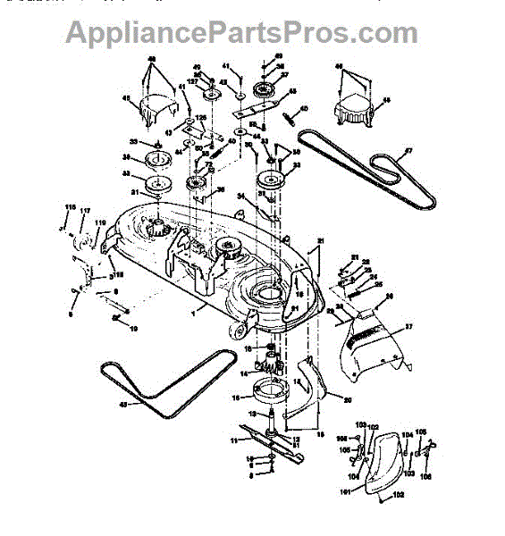 Parts for Craftsman 917273020: Mower Deck Parts - AppliancePartsPros.com