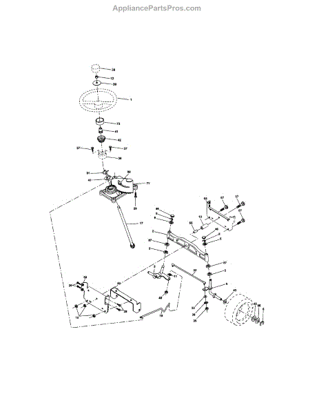 Parts for Craftsman 917274040: Steering Assembly Parts ...