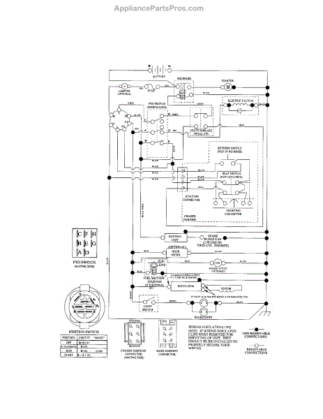 Parts For Craftsman 917288461: Schematic Diagram-tractor Parts 