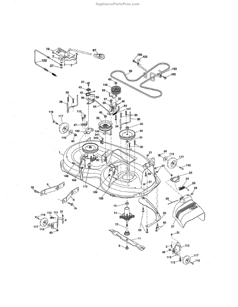 Parts for Craftsman 917288515: Mower Deck Parts - AppliancePartsPros.com