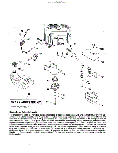 Parts for Husqvarna 96045005700: Engine Parts - AppliancePartsPros.com