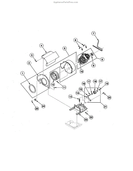 Parts for Speed Queen ADE3SRGS173TW01: Motor / Exhaust Fan / Belt Parts ...