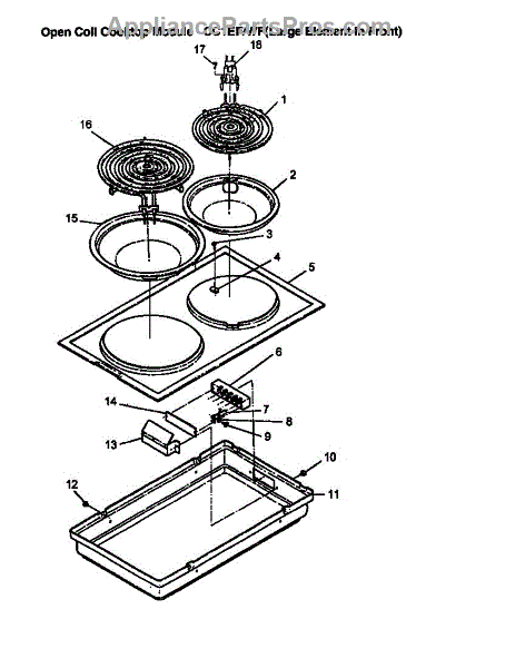 Parts for Amana CC13W/P1155203S: Op Coil Cookt Mod-CC1EF / Wf(lar E in ...