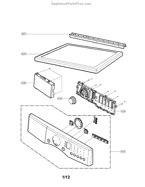 Parts For Lg Dle3733u: Control Panel And Plate Assembly Parts 