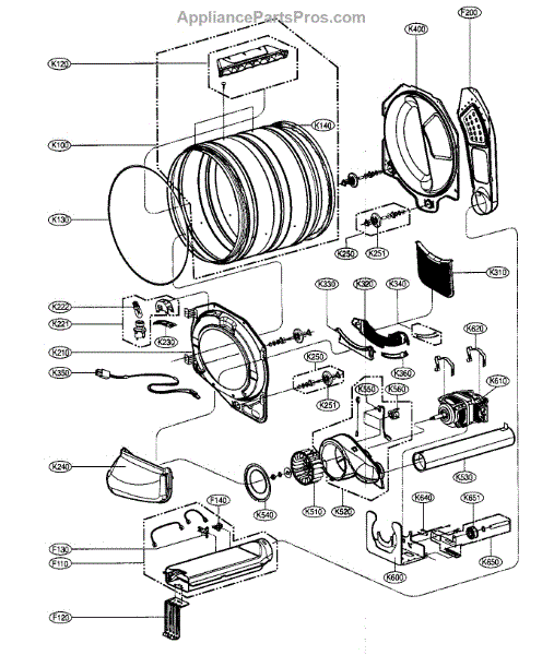 Parts for LG DLE8377NM: Drum / Motor Assy Parts - AppliancePartsPros.com