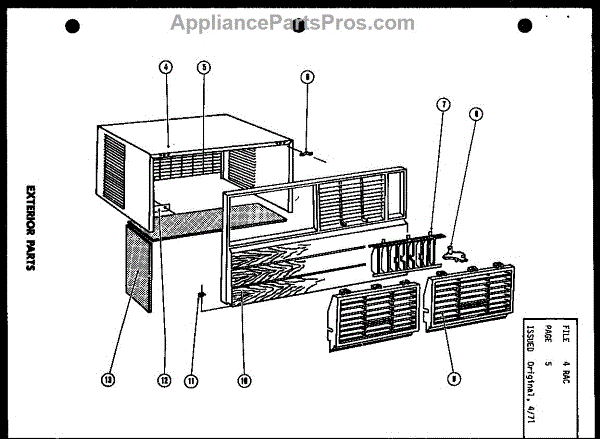 Parts for Amana FC29-3H/P58055-16R: Exterior Parts (FC12-3H / P54390 ...