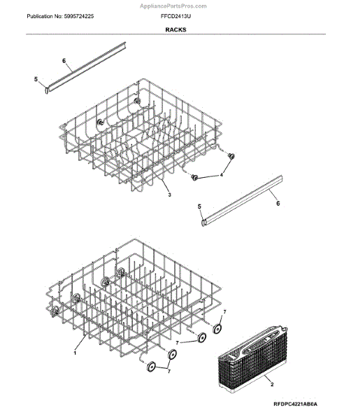 Parts for Frigidaire FFCD2413US4A Racks Parts