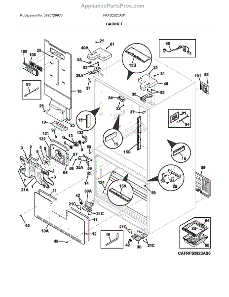 Parts for Frigidaire FRFS2823AS1: Cabinet Parts - AppliancePartsPros.com