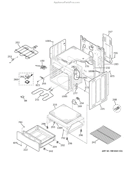 Parts For Ge Jb258dm5ww: Body Parts - Appliancepartspros.com