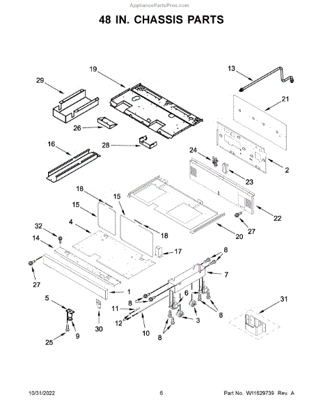 Parts for KitchenAid KFDC558JAV01: 48 In. Chassis Parts ...