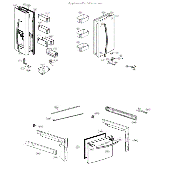 Parts for LG LFXS26973S/00: Door Parts - AppliancePartsPros.com