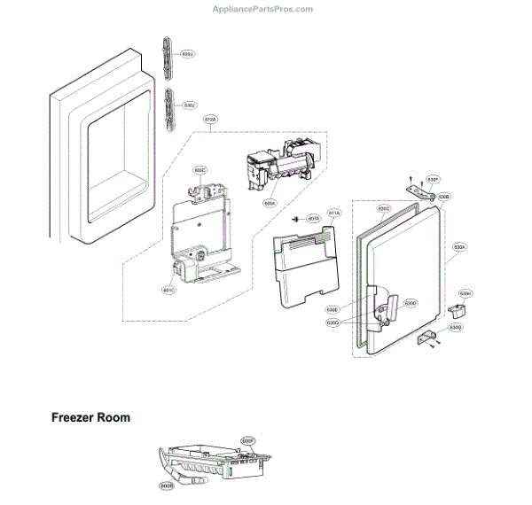 Parts for LG LFXS26973S/01 Icemaker & Ice Bin Parts
