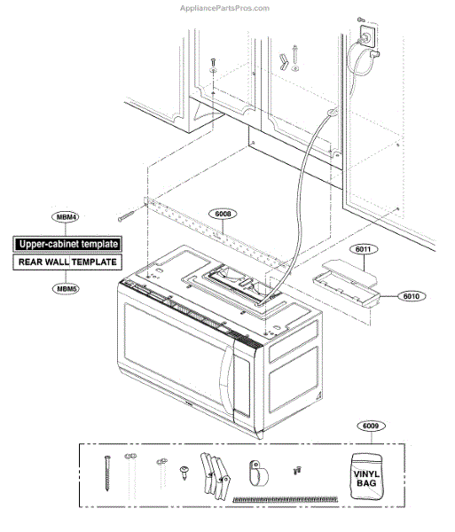 Parts for LG LMHM2237ST/01 Installation Parts