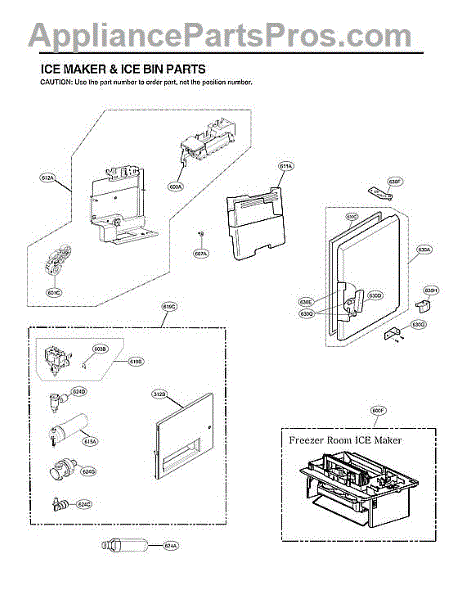 Parts for LG LRMVS3006S/01: Ice Maker & Ice Bin Parts ...