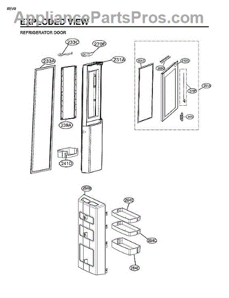 Parts For Lg Lrses2706v 00: Refrigerator Door Parts 