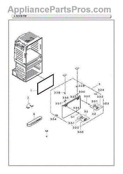 Parts for Samsung RF25HMEDBSR/AA-12: Freezer Door Parts ...