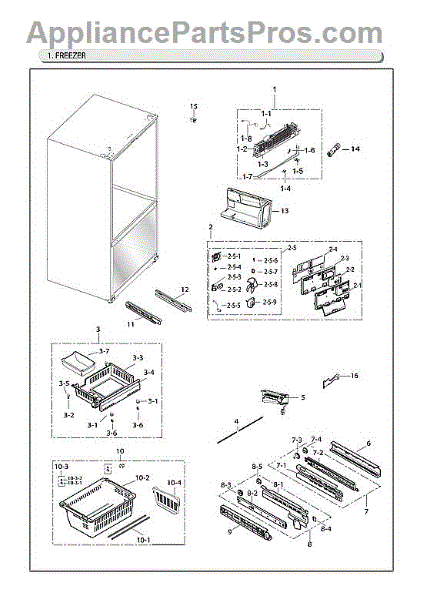 Parts for Samsung RF263TEAESR/AA-07: Freezer Parts - AppliancePartsPros.com