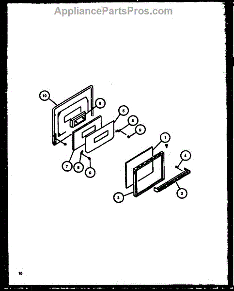 Parts For Caloric Rlt375ul-p11410096nl: Oven Door Parts 