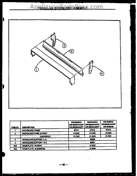 Parts for Modern Maid SBE24AAOCP: (GBE22AA) (SBE22AA) (GBE22AAOCP ...