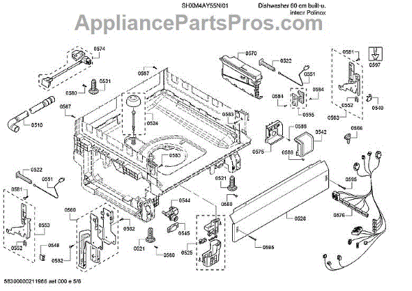 Parts for Bosch SHXM4AY55N/01: Base / Main Harness Parts ...