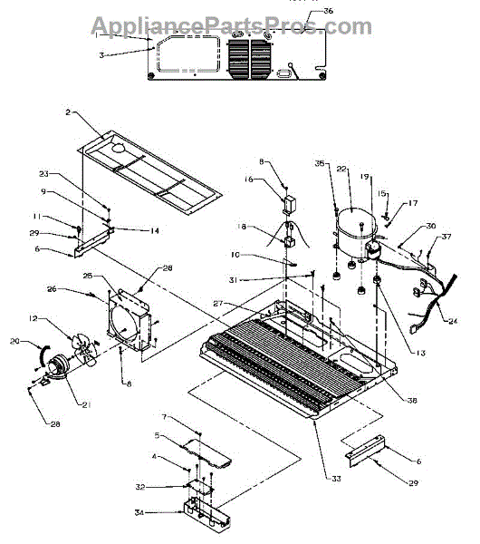 Parts for Amana SRD22S5W-P1190301WW: Machine Compartment (SRD22S5E ...