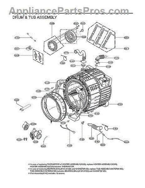 Parts for LG WM3700HWA/01: Drum & Tub Assy Parts - AppliancePartsPros.com