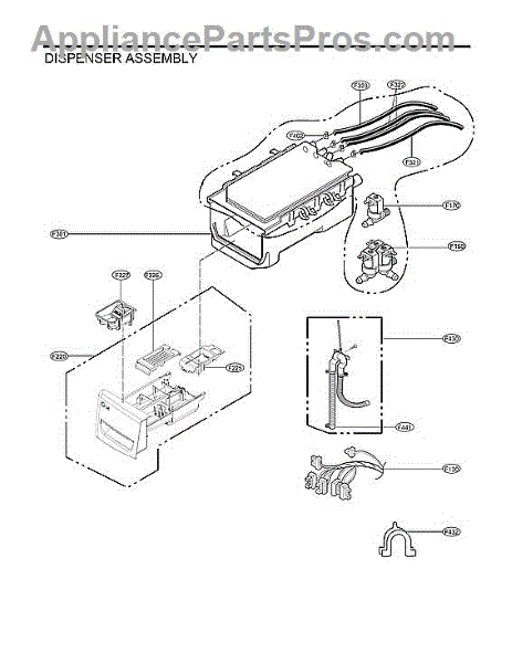 Parts for LG WM3700HWA/01: Dispenser Assy Parts - AppliancePartsPros.com