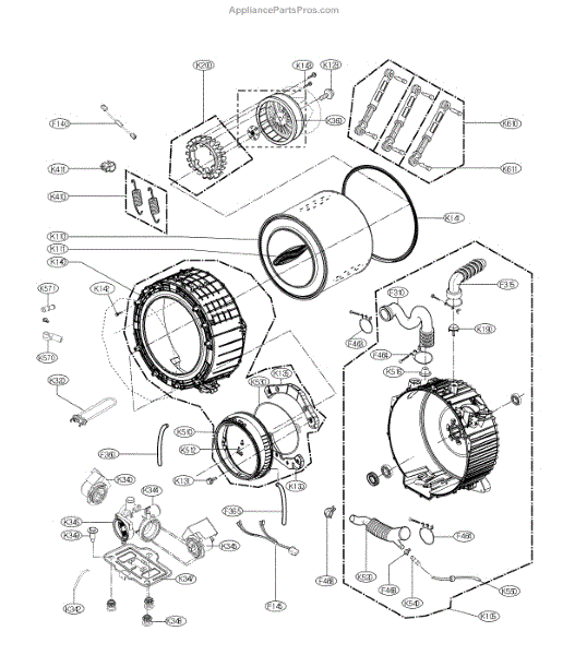 Parts for LG WM3770HWA/00: Drum and Tub Parts - AppliancePartsPros.com