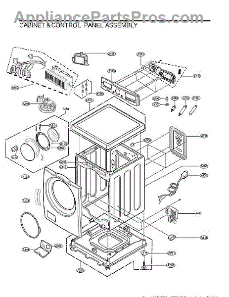 Parts for LG WM3900HWA: Cabinet / Control Panel Assy Parts ...