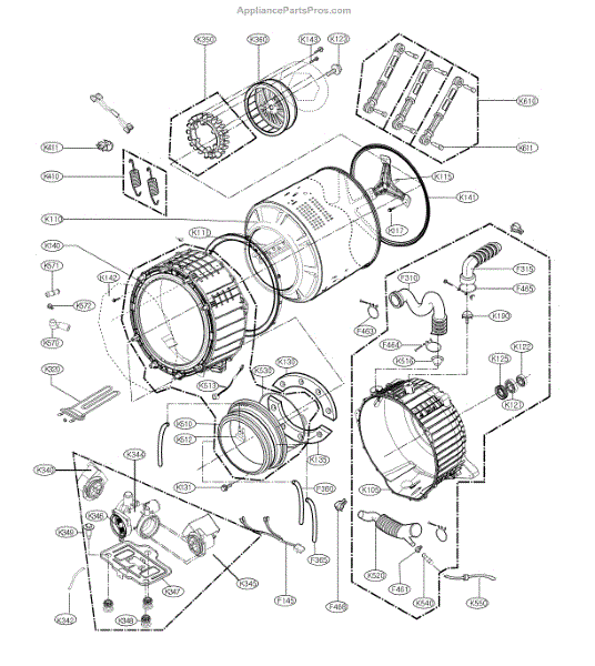 Parts for LG WM4370HWA: Drum and Tub Parts - AppliancePartsPros.com