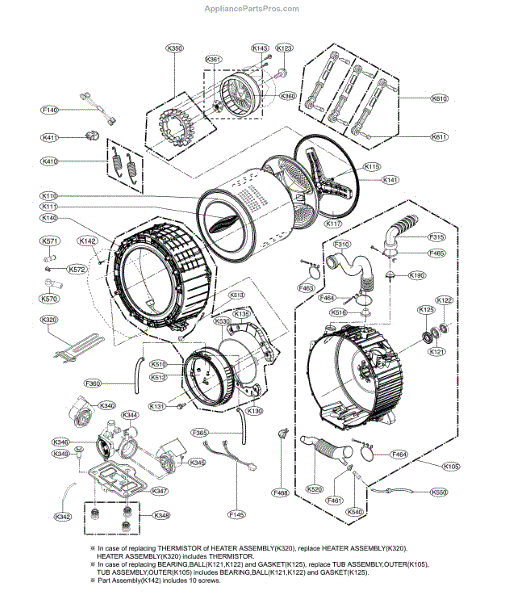 Parts for LG WM8100HWA/00: Tub Parts - AppliancePartsPros.com