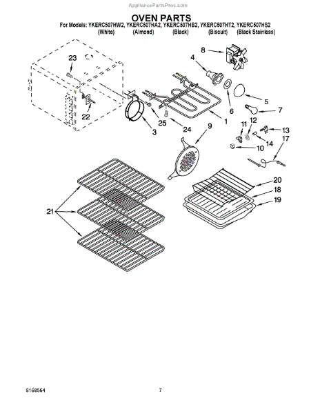 Parts for KitchenAid YKERC507HS2: Oven Parts - AppliancePartsPros.com