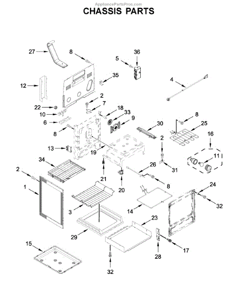 Parts for KitchenAid YKFEG510ESS3: Chassis Parts - AppliancePartsPros.com