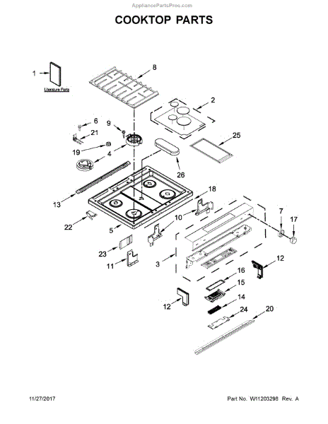 Parts for KitchenAid YKSDB900ESS2: Cooktop Parts - AppliancePartsPros.com